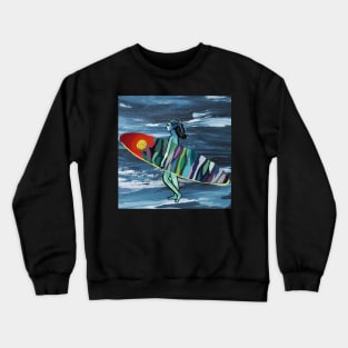 Surfer Girl at the beach Crewneck Sweatshirt